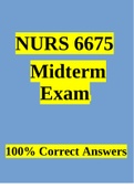 NURS 6675 Week 6 Midterm Exam (100% Correct Answers)