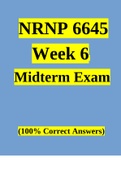 NRNP 6645 Week 6 Midterm Exam (100% Correct Answers)