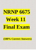 NRNP 6675 Week 11 Final Exam (100% Correct Answers)