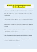 Bundle for WGU C181 Exams Compilation &vert; Verified &vert; Guaranteed Success