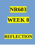 NR 603 Week 8 Reflection