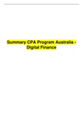 Summary CPA Program Australia - Digital Finance