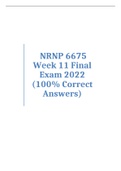 NRNP 6675 Week 11 Final Exam 2022 (100% Correct Answers)