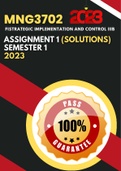 MNG3702 Assignment 1 (Solutions) Semester 1 (2023) Detailed Answer provided! 
