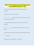 WGU C173 Scripting and Programming  Foundations Section 1 & 2 &vert; Questions with 100&percnt; Correct Answers &vert; Verified &vert; Latest Update