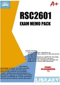 RSC2601 EXAM MEMO PACK 2023