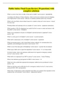 Public Safety Final Exam Review&vert; 50 questions&vert; with complete solutions