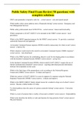 Public Safety Final Exam Review&vert; 50 questions&vert; with complete solutions