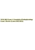 NUR 2063  Essentials of Pathophysiology Exam 1 Review (Latest 2022/2023).