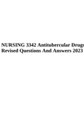 NURSING 3342 Antitubercular Drugs Revised Questions And Answers 2023.