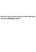Review: Excel Crash Course Exam (Revised Correct ANSWERS 2023) Wall Street Prep. 