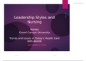NRS 440VN Week 5 CLC Assignment, Leadership Styles and Nursing