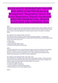 NCLEX ACUTE RESPIRATORY FAILURE AND ARDS (CHAPTER 68 Nursing Management: Respiratory Failure and Acute Respiratory Distress Syndrome) (WRITTEN EXAM ACTUAL UPDATE QUESTIONS AND ANSWERS 2023)
