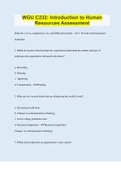 WGU C232: Introduction to Human Resources Assessment | 130 Questions with 100% Correct Answers | Verified | Latest Update | 31 Pages