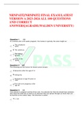 NRNP 6552/NRNP6552 FINAL EXAM LATEST VERSION A 2023-2024 ALL 100 QUESTIONS AND CORRECT ANSWERS|AGRADE(WALDEN UNIVERSITY)