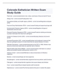 Colorado Esthetician Written Exam Study Guide 2023 with complete solution