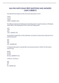 NLN PAX MATH EXAM PREP QUESTIONS AND ANSWERS &lpar;100&percnt; CORRECT&rpar;