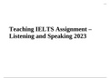 Teaching IELTS Assignment – Listening and Speaking 2023 (tefl level 5 I-to-i)