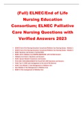 &lpar;Full&rpar; ELNEC&sol;End of Life Nursing Education Consortium&semi; ELNEC Palliative Care Nursing Questions with Verified Answers 2023&lpar;WGU&rpar;