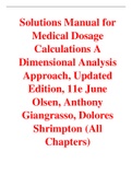 Medical Dosage Calculations A Dimensional Analysis Approach, Updated Edition, 11e June Olsen, Anthony Giangrasso, Dolores Shrimpton (Solutions Manual)