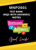MNP2601 (Purchasing Management) Test Bank (MQS with answers) and Notes (2023)