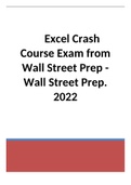 Excel Crash Course Exam from Wall Street Prep - Wall Street Prep Questions And Answers Updated 2022