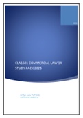 CLA1501 Commercial  Law study pack with  summarised notes 2023