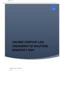 LML4806  ASSIGNMENT 2 SOLUTIONS SEMESTER 1 2023