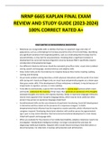 NRNP 6665 KAPLAN FINAL EXAM  REVIEW AND STUDY GUIDE (2023-2024)  100% CORRECT RATED A+