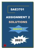 SAE3701    ASSIGNMENT 2   SOLUTIONS    2023 SEMESTER 1