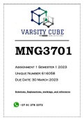 MNG3701 Assignment 1 Semester 1 2023 (616058)