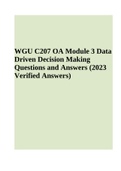C207 OA Partial test Questions with Answers Latest 2022 - WGU, WGU C207 OA Partial test Questions with Answers 2023, WGU C207 OA 2023 | WGU C207 Data Driven Decision Making & WGU C207 OA Module 3 Data Driven Decision Making Questions and Answers (2023 Ver