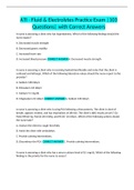 ATI - Fluid & Electrolytes Practice Exam &vert;103 Questions&vert; with Correct Answers