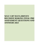 WGU C207 DATA-DRIVEN DECISION MAKING FINAL PRE ASSESSMENT QUESTIONS AND ANSWERS 2023