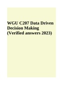 WGU C207 Data Driven Decision Making (Verified answers 2023)