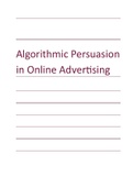 Algorithmic Persuasion Summary