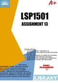 LSP1501 ASSIGNMENT 13 2023