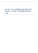 DR. JOHNSON ORGANISMAL BIOLOGY  EXAM 1 REVIEW (CH 13) QUICKPASS  2023
