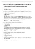 Complete Test Bank Diagnostic Microbiology 4th Edition Mahon Questions & Answers with rationales &lpar;Chapter 1-41&rpar;