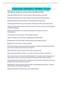 Colorado Esthetics Written Exam Questions And Answers 2023