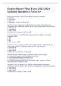 Engine Repair Final Exam 2023-2024 Updated Questions Rated A&plus;