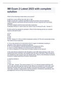 IMI Exam 2 Latest 2023 with complete solution