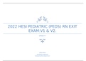 2022 HESI PEDIATRIC (PEDS) RN EXIT EXAM:V1 & V2.