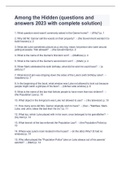 Among the Hidden &lpar;questions and answers 2023 with complete solution&rpar;