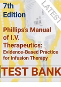 (Download) Test Bank For Phillips's Manual of I.V. Therapeutics Evidence-Based Practice for Infusion Therapy 7th Edition latest 2023