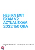 HESI RN EXIT EXAM V2 ACTUAL EXAM 2022 160 Q&A