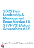 2022 Hesi Leadership & Management Exam Version 1 & 2 (V1-V2) (Actual Screenshots #4#