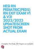 HESI RN PEDIATRIC(PEDS) RN EXIT EXAM V1 & V2| 2022/2023 UPDATE|SCREENSHOT FROM ACTUAL EXAM
