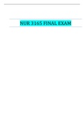 NUR 3165 FINAL EXAM &vert; VERIFIED SOLUTION 