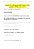 Psychiatric and Mental Health nursing C473 questions with correct answers